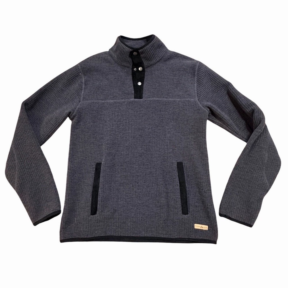 Powder River‎ Outfitters Men's Fleece Pullover Snap Neck Jacket Gray L